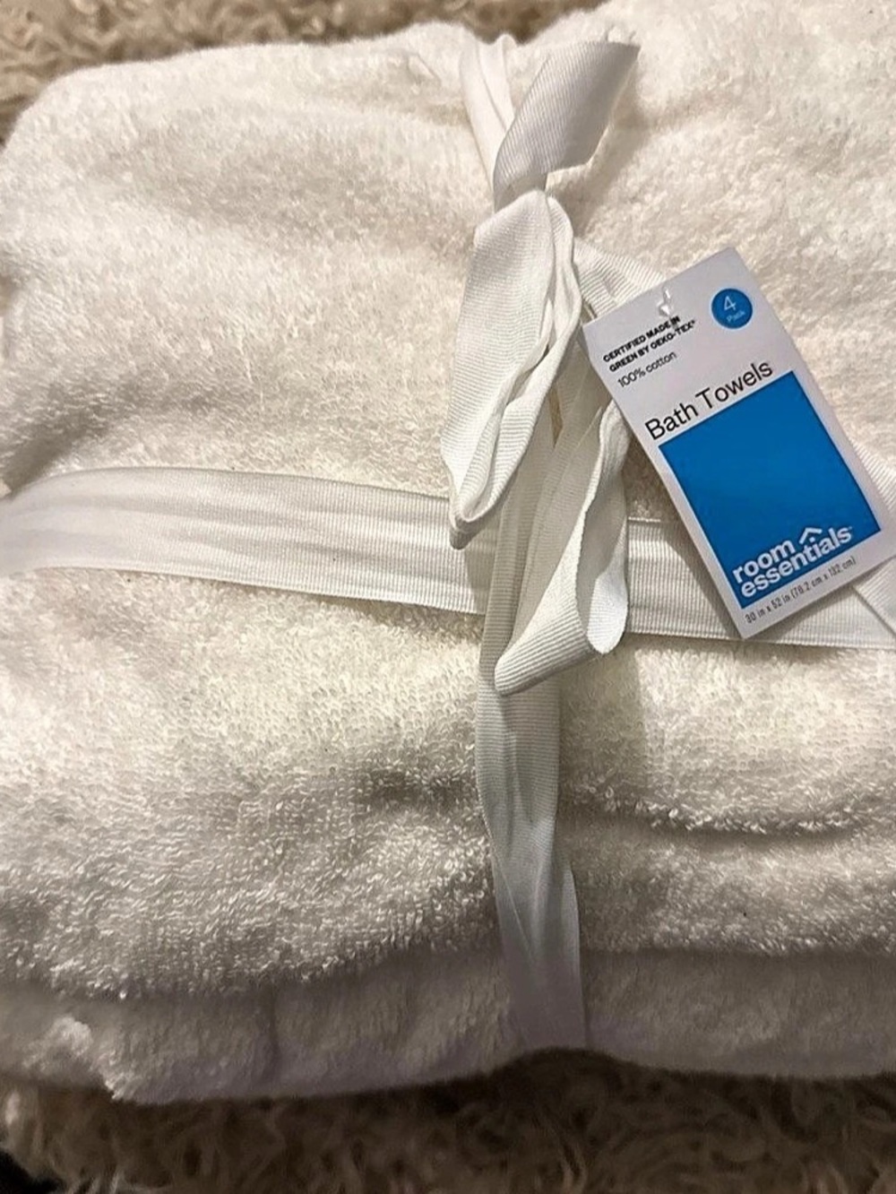 room essentials 4 Pack Bath Towels White